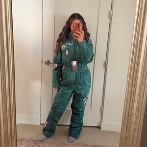 ☀️ NWT FREE PEOPLE ALL PREP SKI SUIT green patch, size SMALL